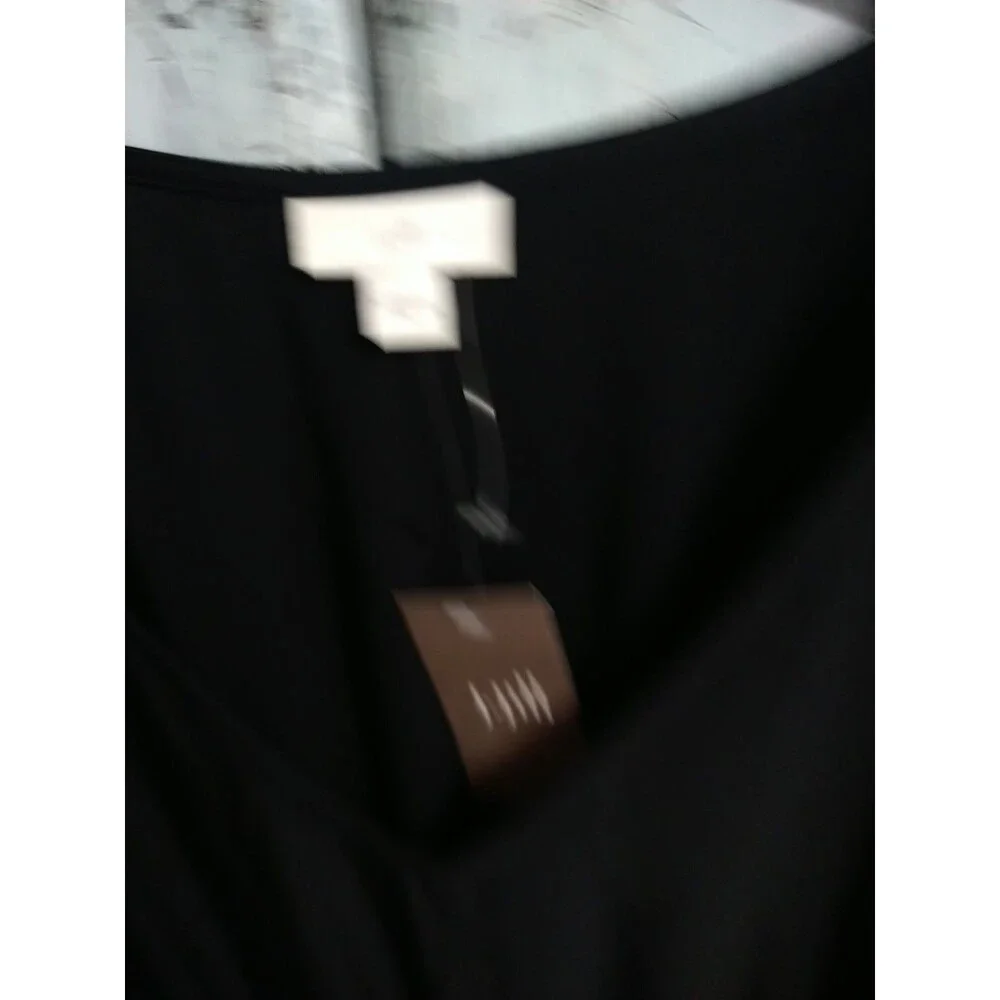 J. Jill Maxi V-neck Ruffled Sleeve Dress Black Nwt 3x Boho Feminine - Picture 7 of 13